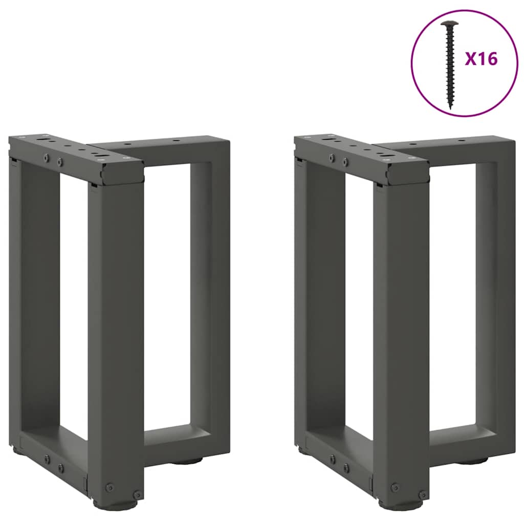 Kavos staliuko kojelės, T formos, 2 vnt., antracito spalvos, 38x25x(42 - 43) cm, plienas - Namų Idėja