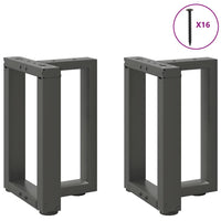 Kavos staliuko kojelės, T formos, 2 vnt., antracito spalvos, 38x25x(42 - 43) cm, plienas - Namų Idėja