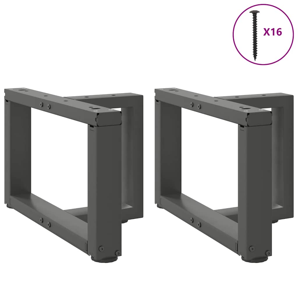 Kavos staliuko kojelės, T formos, 2 vnt., antracito spalvos, 40x25x(30 - 31) cm, plienas - Namų Idėja