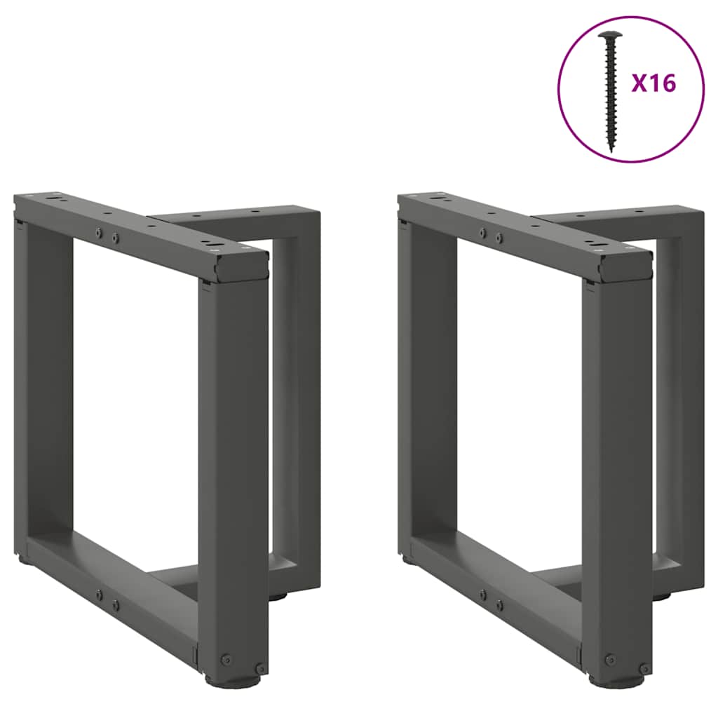 Kavos staliuko kojelės, T formos, 2 vnt., antracito spalvos, 50x25x(42 - 43) cm, plienas - Namų Idėja