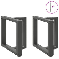 Kavos staliuko kojelės, T formos, 2 vnt., antracito spalvos, 50x25x(42 - 43) cm, plienas - Namų Idėja