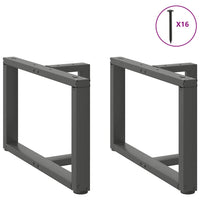 Kavos staliuko kojelės, T formos, 2 vnt., antracito spalvos, 60x25x(42 - 43) cm, plienas - Namų Idėja
