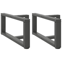 Kavos staliuko kojelės, T formos, 2 vnt., antracito spalvos, 70x25x(30 - 31) cm, plienas - Namų Idėja