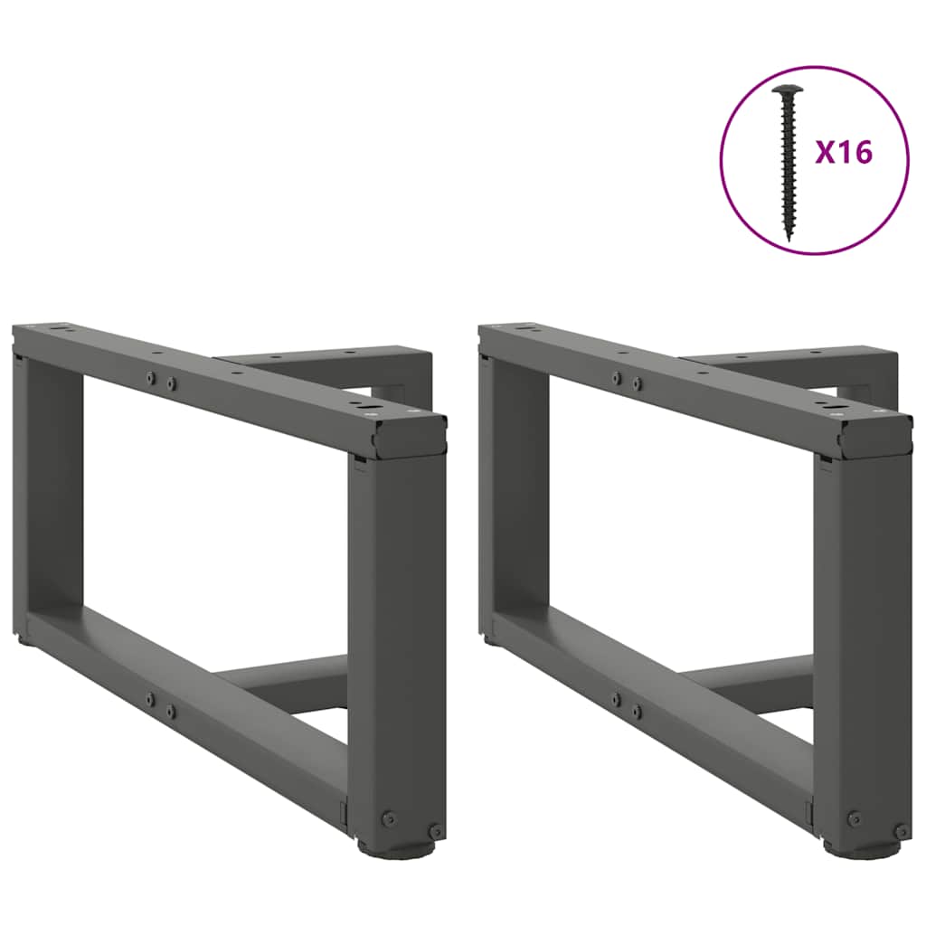 Kavos staliuko kojelės, T formos, 2 vnt., antracito spalvos, 70x25x(30 - 31) cm, plienas - Namų Idėja