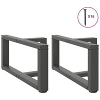 Kavos staliuko kojelės, T formos, 2 vnt., antracito spalvos, 70x25x(30 - 31) cm, plienas - Namų Idėja
