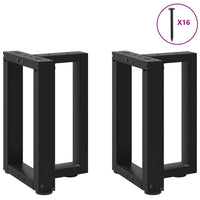 Kavos staliuko kojelės, T formos, 2 vnt., juodos, 28x25x(42 - 43) cm, plienas - Namų Idėja