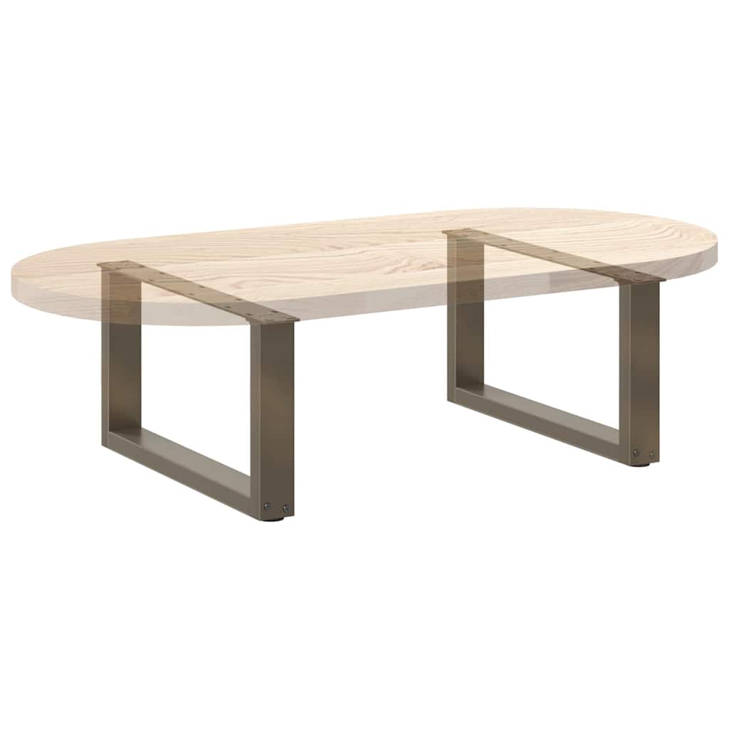 Kavos staliuko kojelės, U formos, 2 vnt., natūralus plienas, 60x(30 - 31) cm, plienas - Namų Idėja