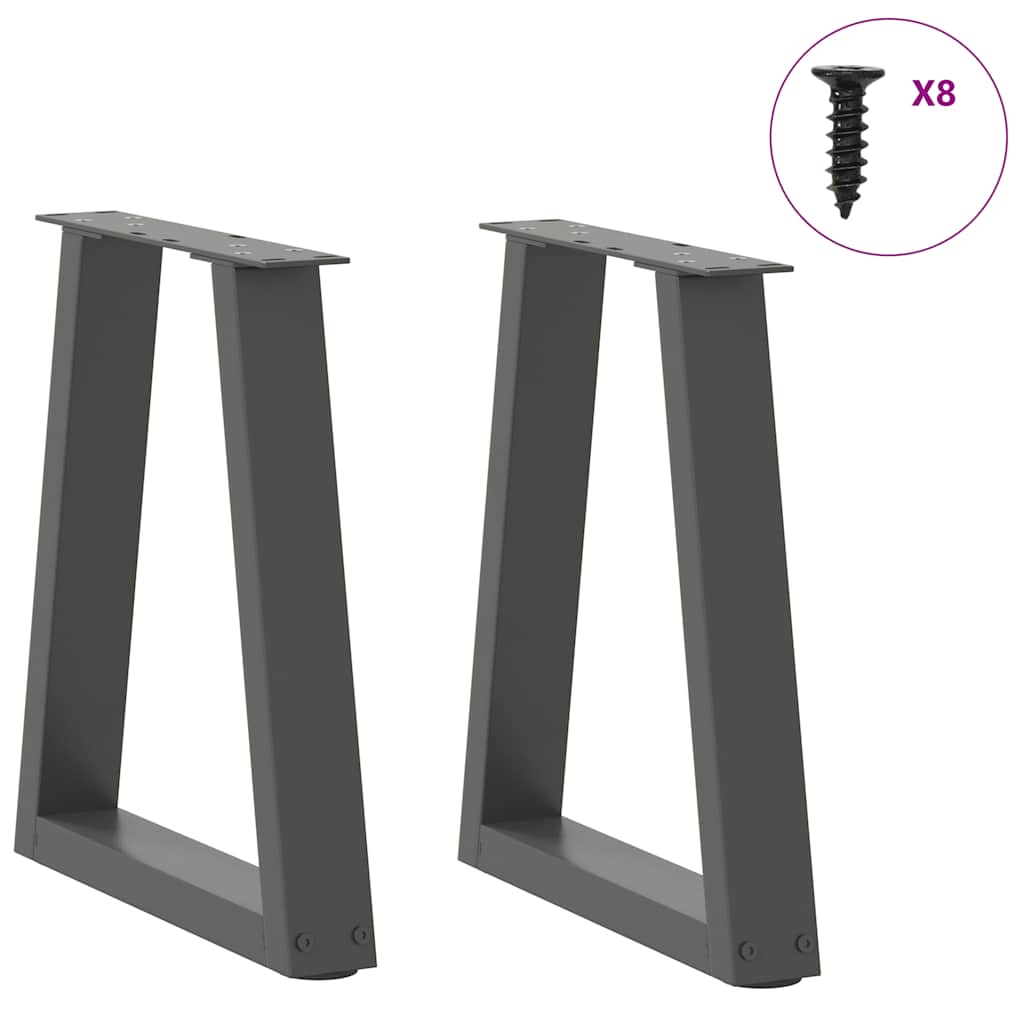 Kavos staliuko kojelės, V formos, 2 vnt., antracito spalvos, 28x(42 - 43,3) cm, plienas - Namų Idėja