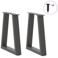 Kavos staliuko kojelės, V formos, 2 vnt., antracito spalvos, 28x(42 - 43,3) cm, plienas - Namų Idėja