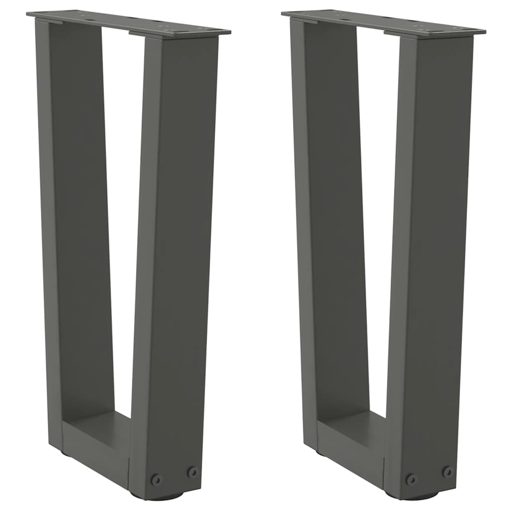 Kavos staliuko kojelės, V formos, 2 vnt., antracito spalvos, 28x(42 - 43,3) cm, plienas - Namų Idėja