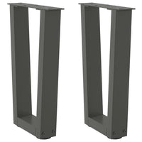 Kavos staliuko kojelės, V formos, 2 vnt., antracito spalvos, 28x(42 - 43,3) cm, plienas - Namų Idėja