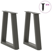 Kavos staliuko kojelės, V formos, 2 vnt., antracito spalvos, 38x(42 - 43,3) cm, plienas - Namų Idėja