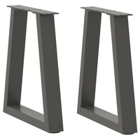 Kavos staliuko kojelės, V formos, 2 vnt., antracito spalvos, 38x(42 - 43,3) cm, plienas - Namų Idėja