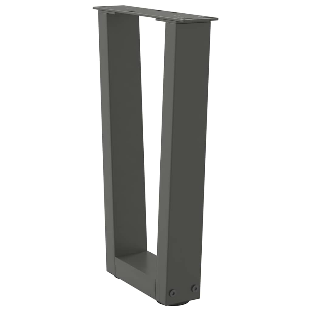 Kavos staliuko kojelės, V formos, 2 vnt., antracito spalvos, 38x(42 - 43,3) cm, plienas - Namų Idėja