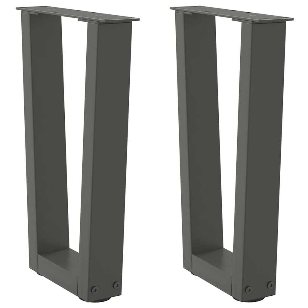 Kavos staliuko kojelės, V formos, 2 vnt., antracito spalvos, 38x(42 - 43,3) cm, plienas - Namų Idėja