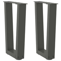 Kavos staliuko kojelės, V formos, 2 vnt., antracito spalvos, 38x(42 - 43,3) cm, plienas - Namų Idėja