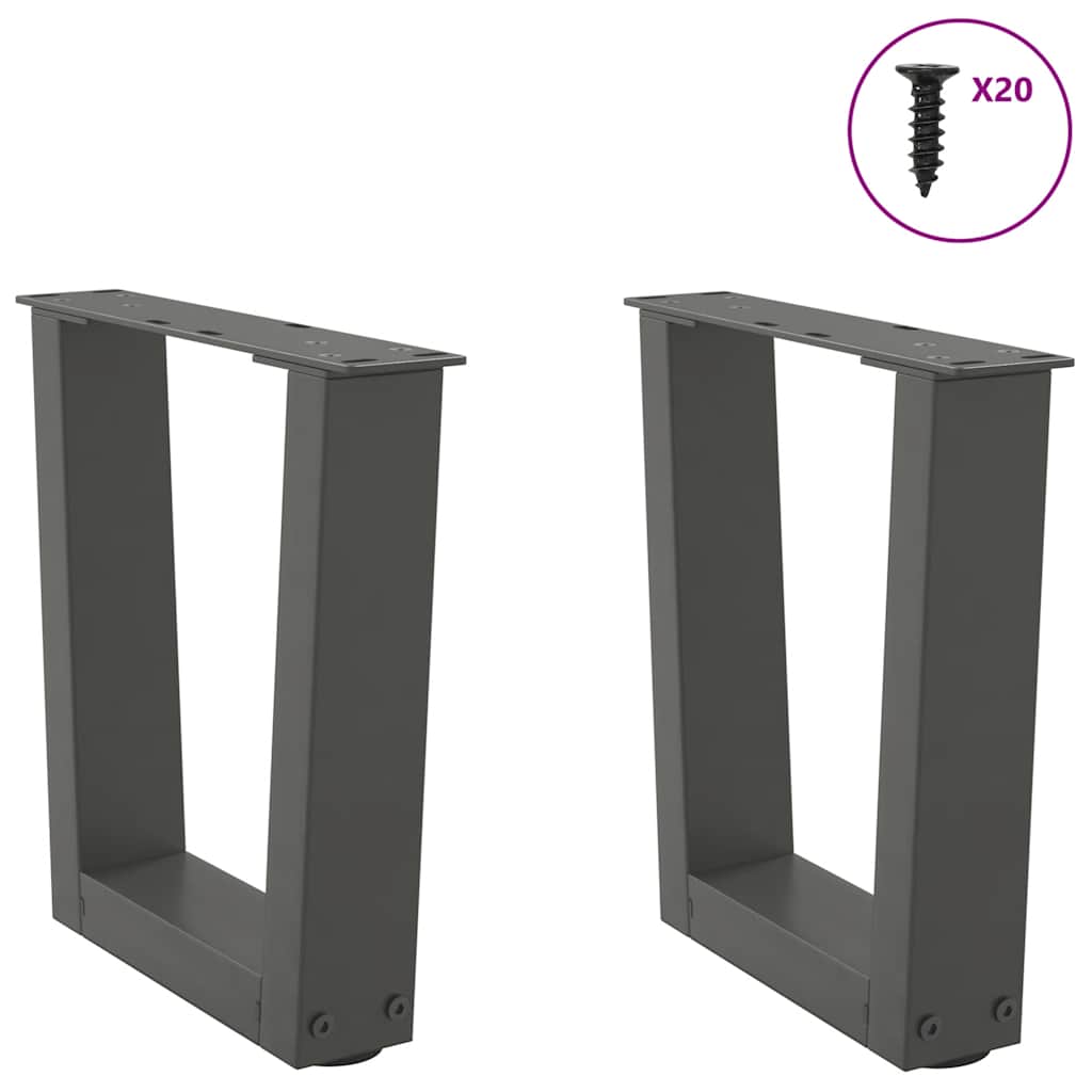 Kavos staliuko kojelės, V formos, 2 vnt., antracito spalvos, 40x(30 - 31,3) cm, plienas - Namų Idėja