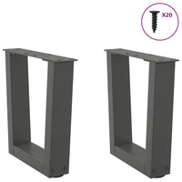 Kavos staliuko kojelės, V formos, 2 vnt., antracito spalvos, 40x(30 - 31,3) cm, plienas - Namų Idėja