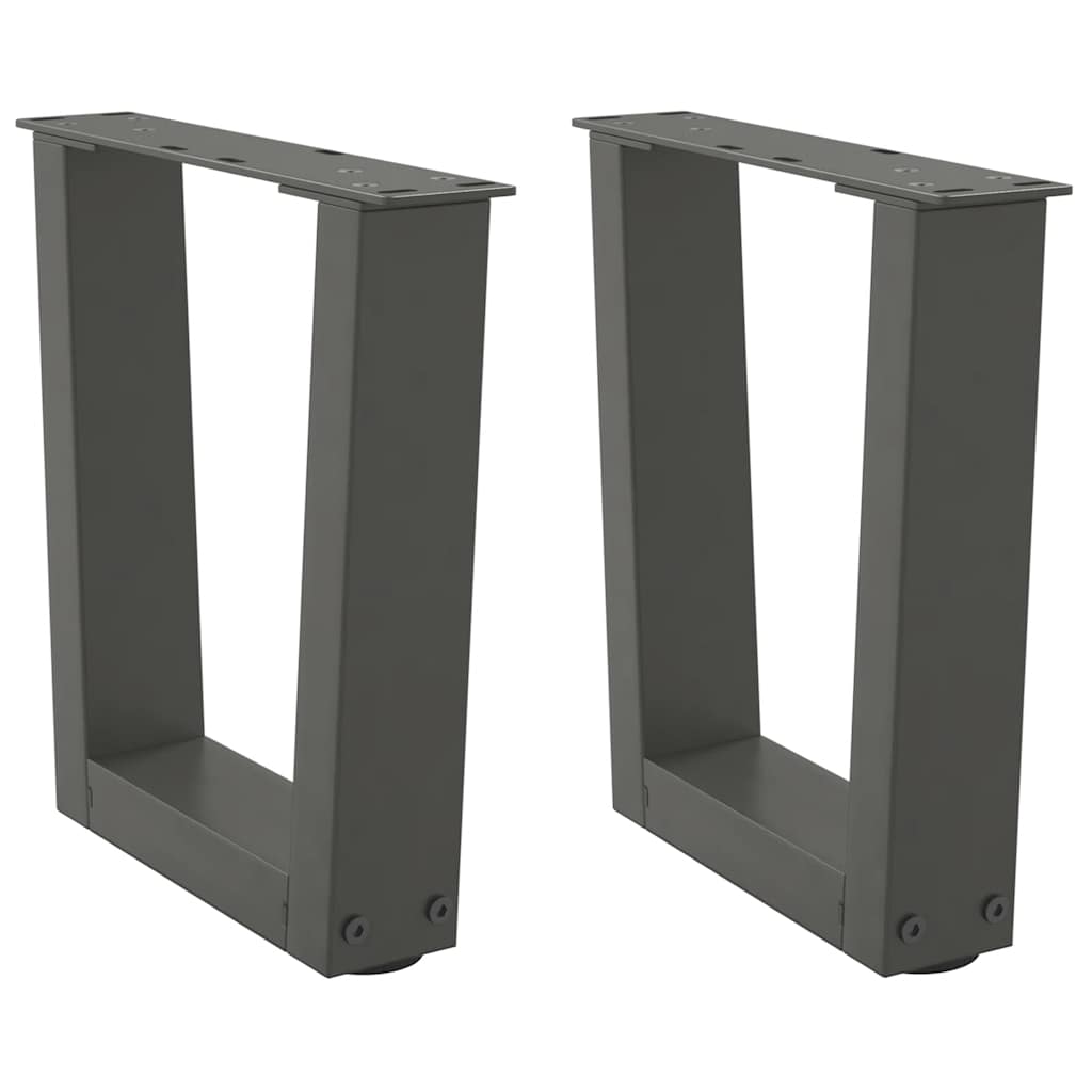 Kavos staliuko kojelės, V formos, 2 vnt., antracito spalvos, 40x(30 - 31,3) cm, plienas - Namų Idėja