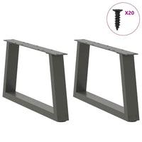 Kavos staliuko kojelės, V formos, 2 vnt., antracito spalvos, 50x(30 - 31,3) cm, plienas - Namų Idėja
