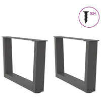 Kavos staliuko kojelės, V formos, 2 vnt., antracito spalvos, 50x(30 - 31,3) cm, plienas - Namų Idėja