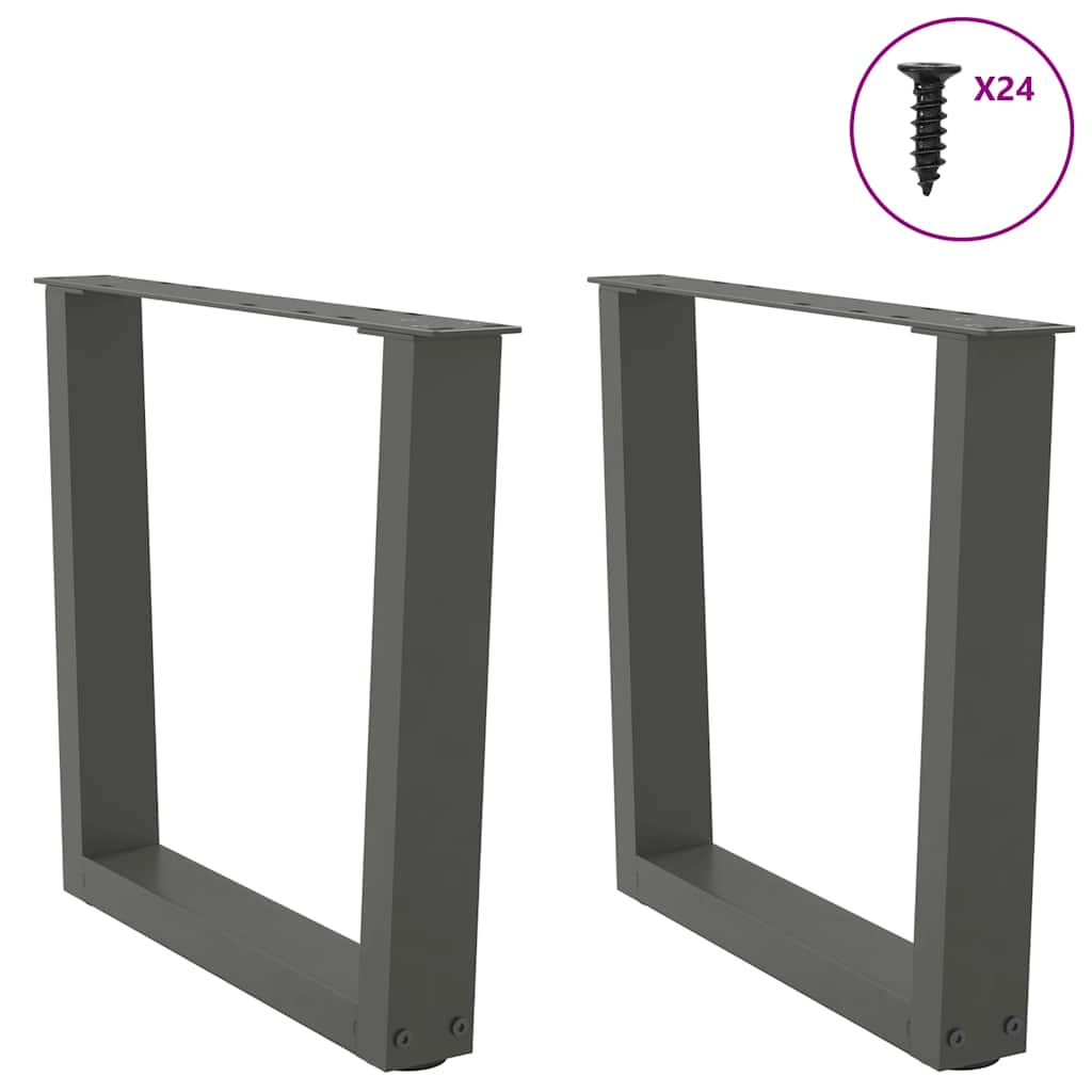 Kavos staliuko kojelės, V formos, 2 vnt., antracito spalvos, 50x(42 - 43,3) cm, plienas - Namų Idėja