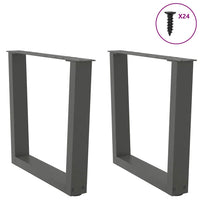 Kavos staliuko kojelės, V formos, 2 vnt., antracito spalvos, 50x(42 - 43,3) cm, plienas - Namų Idėja