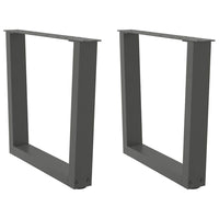 Kavos staliuko kojelės, V formos, 2 vnt., antracito spalvos, 50x(42 - 43,3) cm, plienas - Namų Idėja