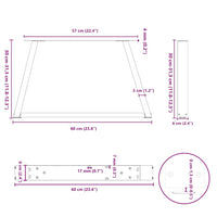 Kavos staliuko kojelės, V formos, 2 vnt., antracito spalvos, 60x(30 - 31,3) cm, plienas - Namų Idėja