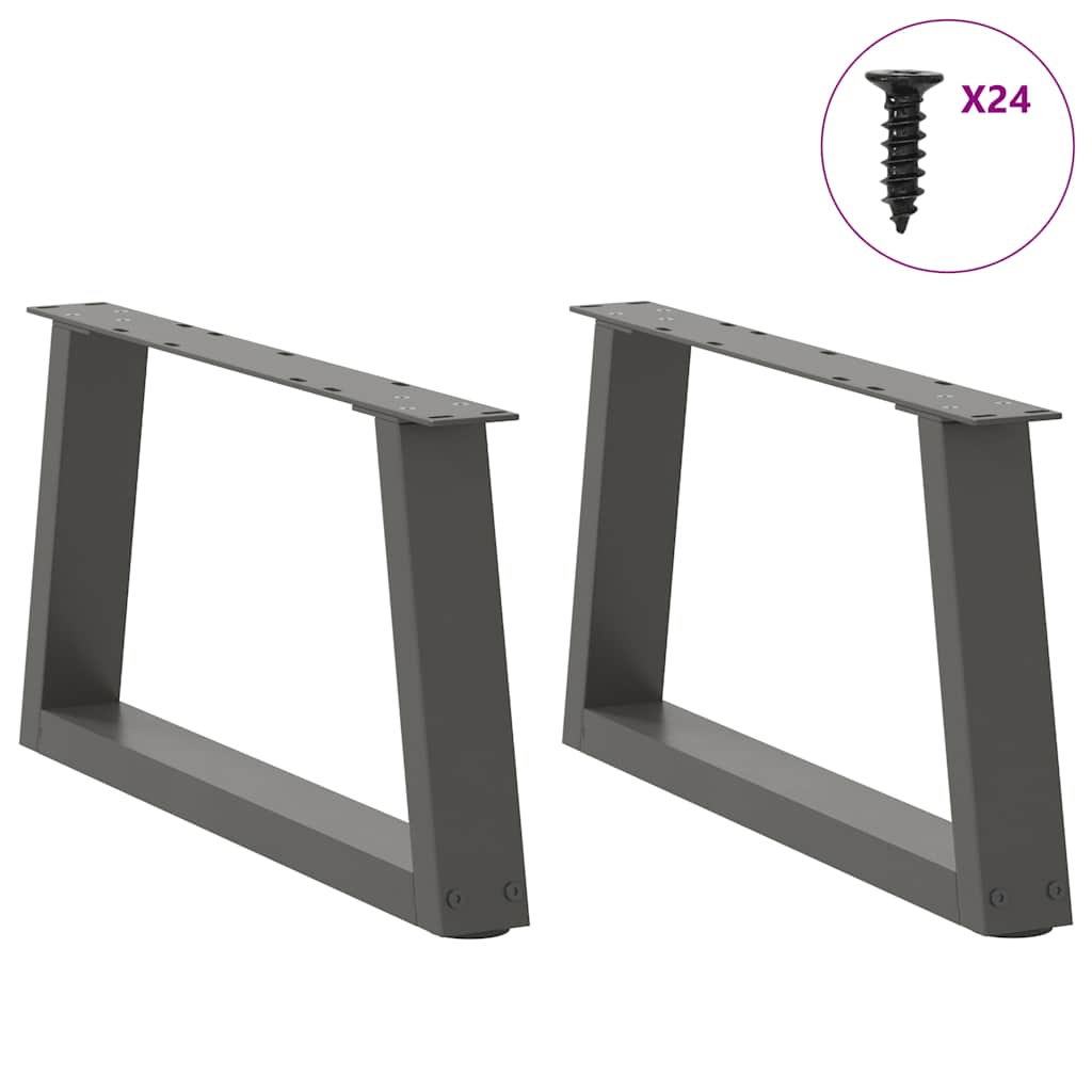 Kavos staliuko kojelės, V formos, 2 vnt., antracito spalvos, 60x(30 - 31,3) cm, plienas - Namų Idėja