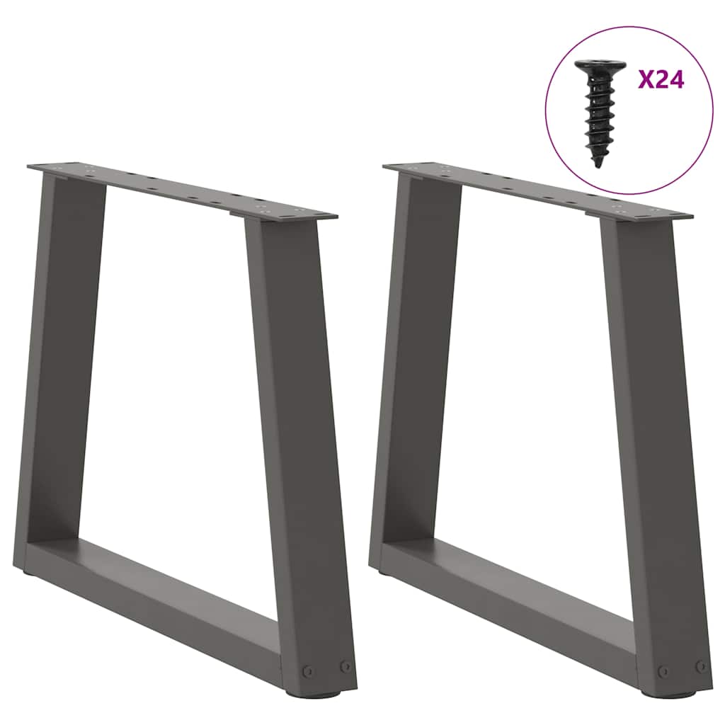 Kavos staliuko kojelės, V formos, 2 vnt., antracito spalvos, 60x(42 - 43,3) cm, plienas - Namų Idėja