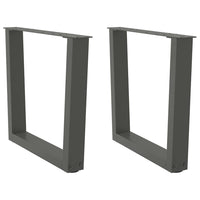 Kavos staliuko kojelės, V formos, 2 vnt., antracito spalvos, 60x(42 - 43,3) cm, plienas - Namų Idėja