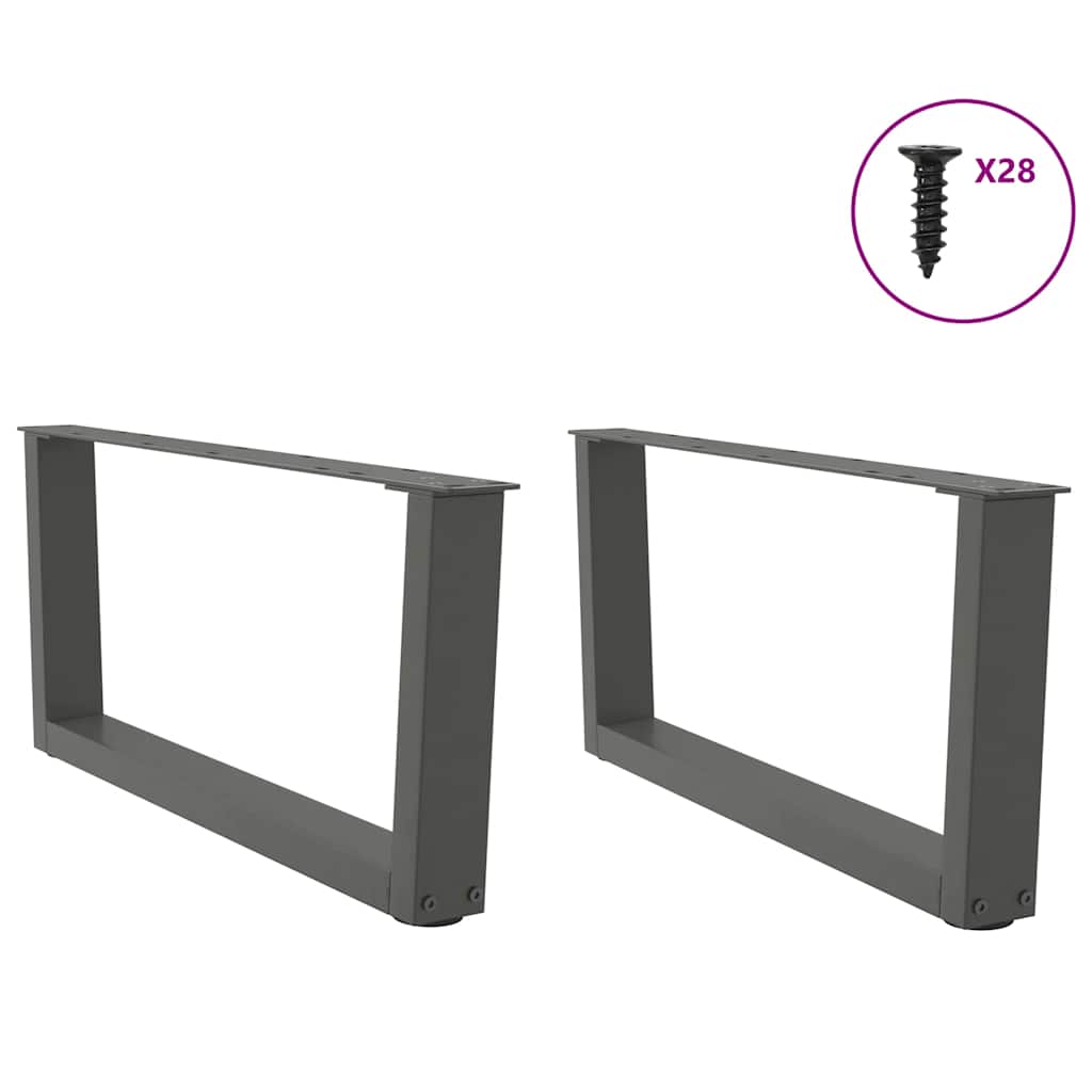 Kavos staliuko kojelės, V formos, 2 vnt., antracito spalvos, 70x(30 - 31,3) cm, plienas - Namų Idėja
