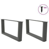 Kavos staliuko kojelės, V formos, 2 vnt., antracito spalvos, 70x(30 - 31,3) cm, plienas - Namų Idėja