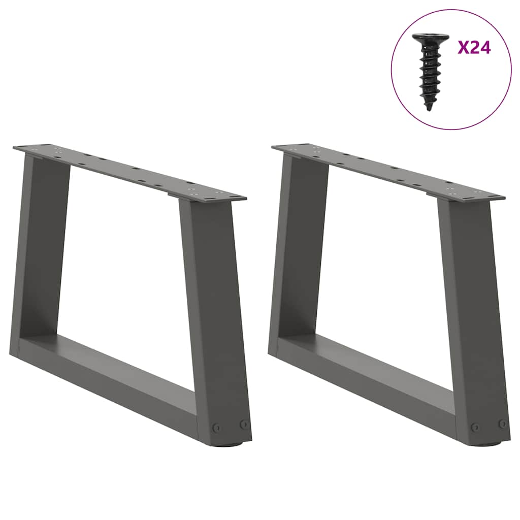 Kavos staliuko kojelės, V formos, 2 vnt., antracito spalvos, 70x(30 - 31,3) cm, plienas - Namų Idėja