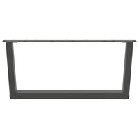 Kavos staliuko kojelės, V formos, 2 vnt., antracito spalvos, 70x(30 - 31,3) cm, plienas - Namų Idėja
