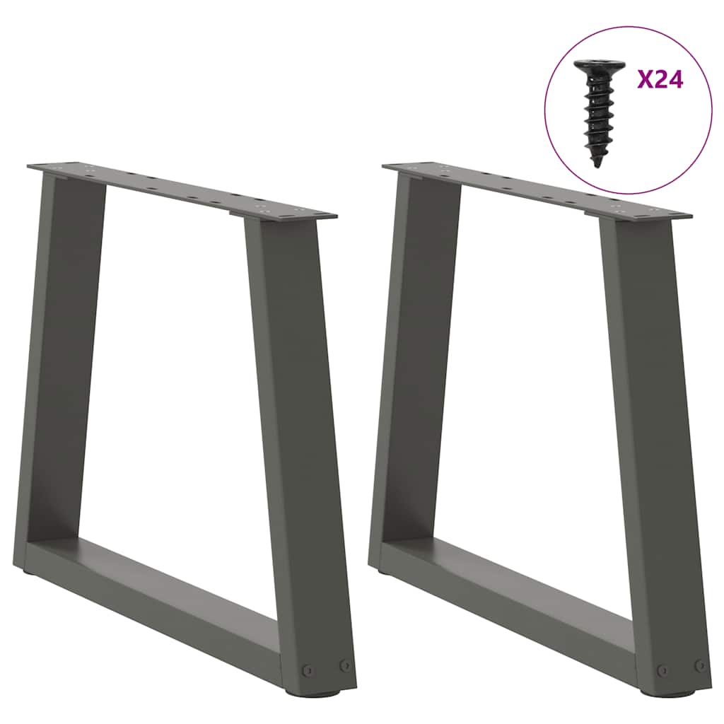 Kavos staliuko kojelės, V formos, 2 vnt., antracito spalvos, 70x(42 - 43,3) cm, plienas - Namų Idėja