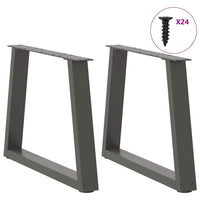 Kavos staliuko kojelės, V formos, 2 vnt., antracito spalvos, 70x(42 - 43,3) cm, plienas - Namų Idėja