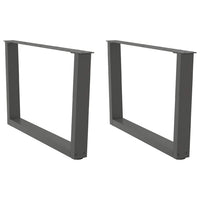 Kavos staliuko kojelės, V formos, 2 vnt., antracito spalvos, 70x(42 - 43,3) cm, plienas - Namų Idėja