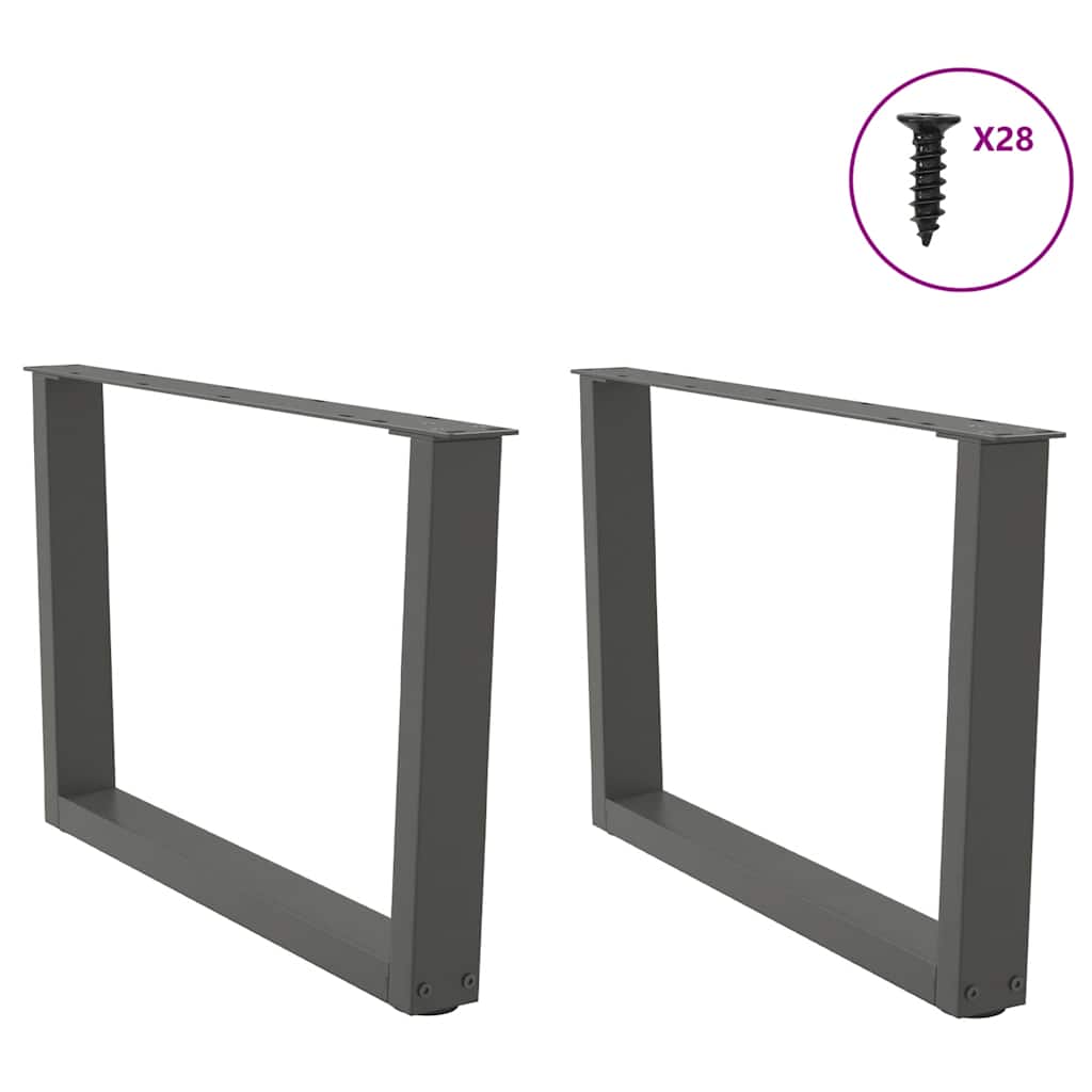 Kavos staliuko kojelės, V formos, 2 vnt., antracito spalvos, 70x(42 - 43,3) cm, plienas - Namų Idėja