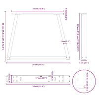 Kavos staliuko kojelės, V formos, 2 vnt., baltos, 30x(30 - 31,3) cm, plienas - Namų Idėja