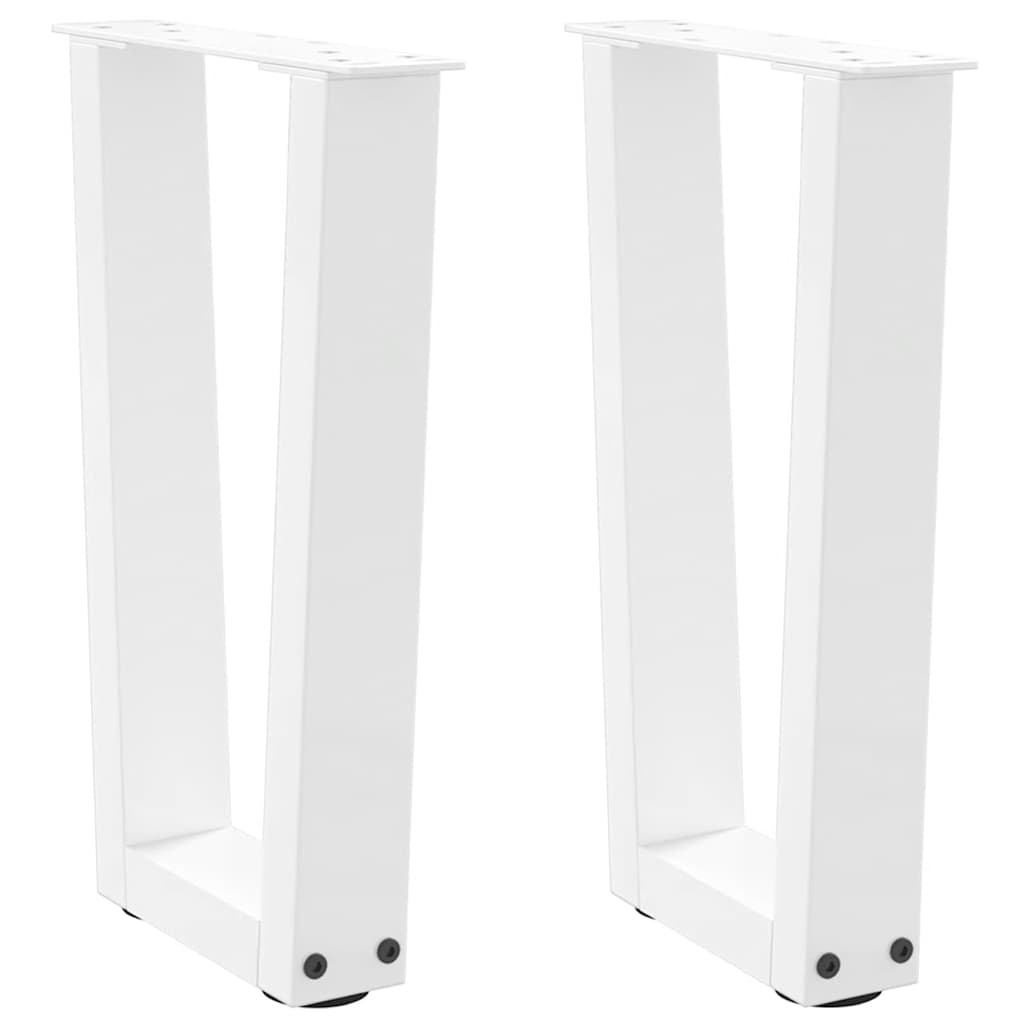 Kavos staliuko kojelės, V formos, 2 vnt., baltos, 38x(42 - 43,3) cm, plienas - Namų Idėja