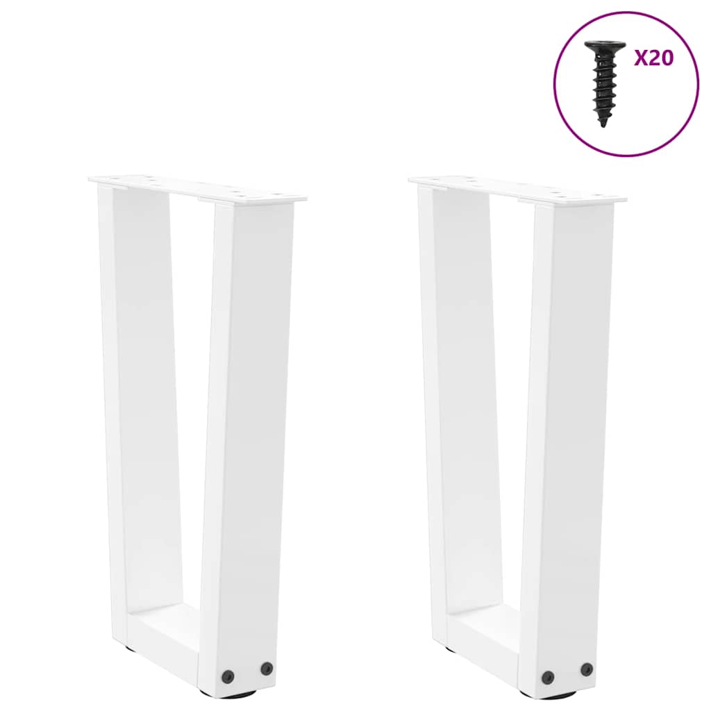 Kavos staliuko kojelės, V formos, 2 vnt., baltos, 38x(42 - 43,3) cm, plienas - Namų Idėja