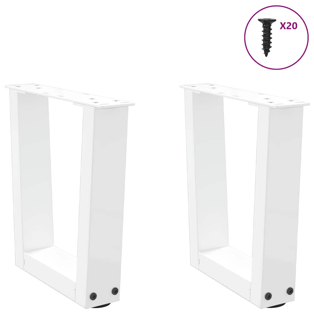 Kavos staliuko kojelės, V formos, 2 vnt., baltos, 40x(30 - 31,3) cm, plienas - Namų Idėja