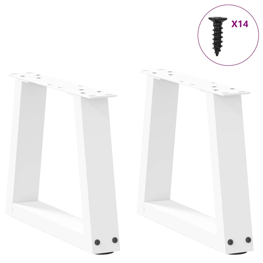 Kavos staliuko kojelės, V formos, 2 vnt., baltos, 40x(30 - 31,3) cm, plienas - Namų Idėja