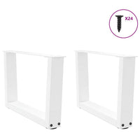 Kavos staliuko kojelės, V formos, 2 vnt., baltos, 50x(30 - 31,3) cm, plienas - Namų Idėja