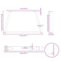 Kavos staliuko kojelės, V formos, 2 vnt., baltos, 50x(30 - 31,3) cm, plienas - Namų Idėja
