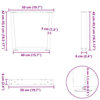 Kavos staliuko kojelės, V formos, 2 vnt., baltos, 50x(42 - 43,3) cm, plienas - Namų Idėja