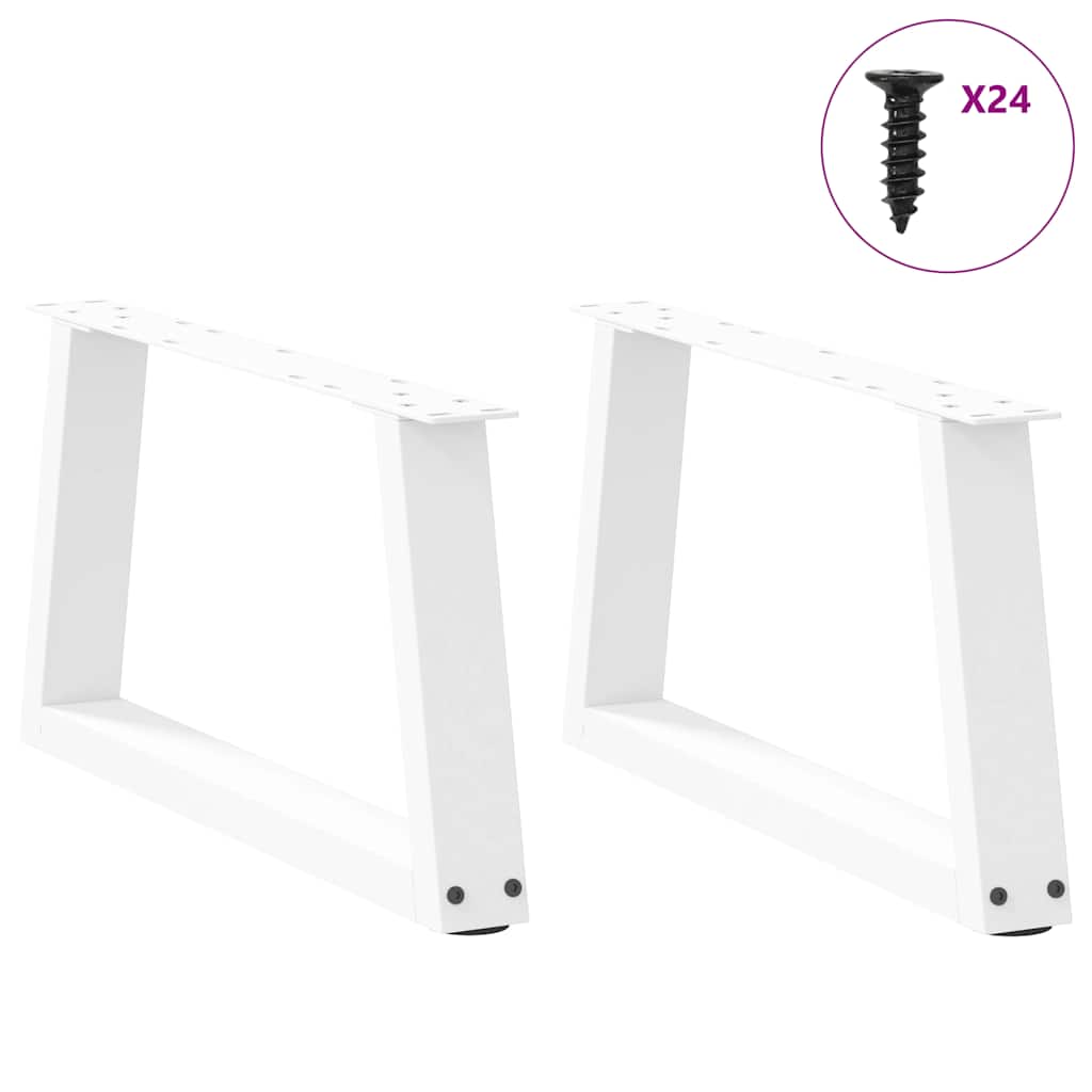 Kavos staliuko kojelės, V formos, 2 vnt., baltos, 60x(30 - 31,3) cm, plienas - Namų Idėja