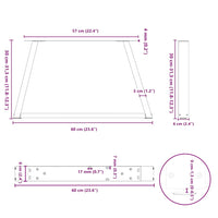 Kavos staliuko kojelės, V formos, 2 vnt., baltos, 60x(30 - 31,3) cm, plienas - Namų Idėja